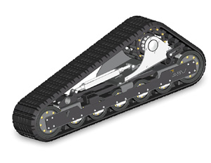 The RC-85's suspended rubber track undercarriage exerts only 3.3 psi of ground pressure.